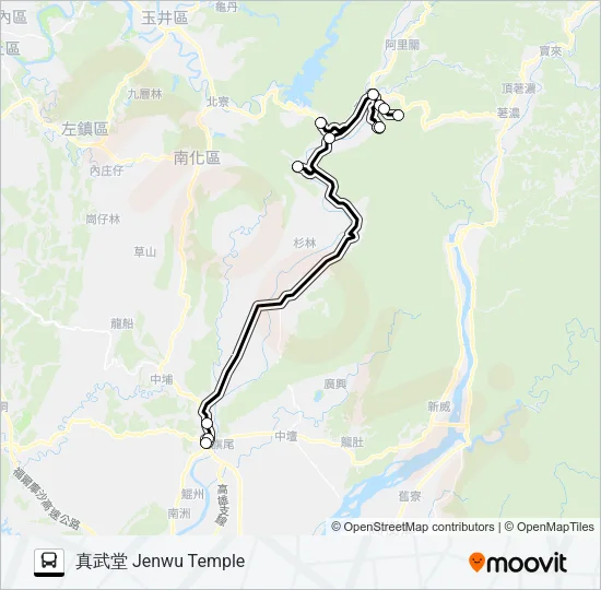 T503A(每週一發車) Bus Line Map