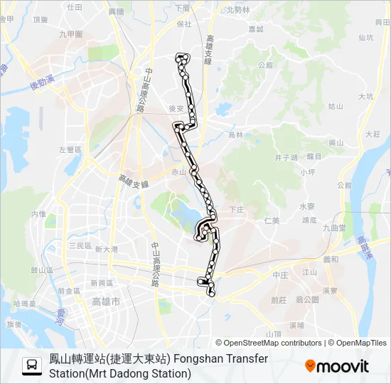 巴士橘16B的線路圖