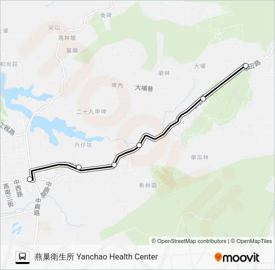 燕巢A(周一至三行駛) Bus Line Map