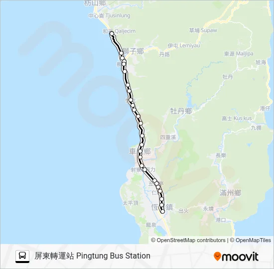 1773路線:時刻表,站點和地圖-屏東轉運站 Pingtung Bus Station (更新)