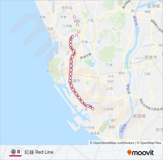 地鐵R的線路圖