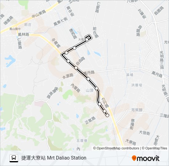 巴士橘20A的線路圖