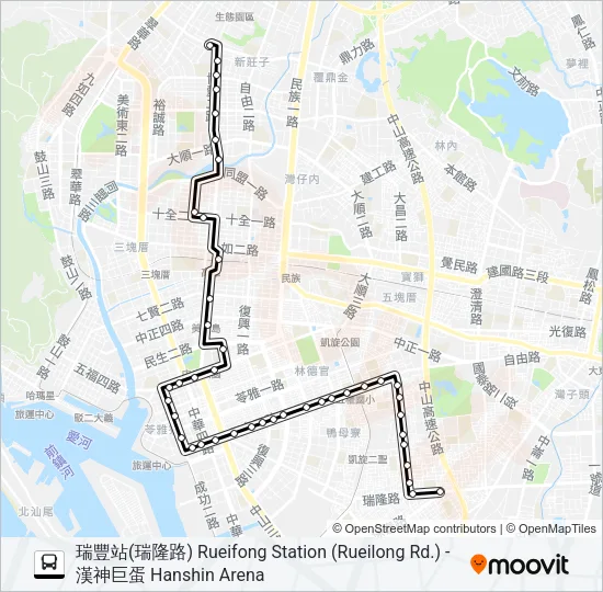 巴士100百貨幹線的線路圖
