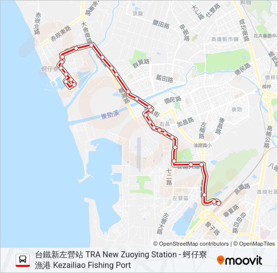 巴士紅53梓官幹線-主的線路圖