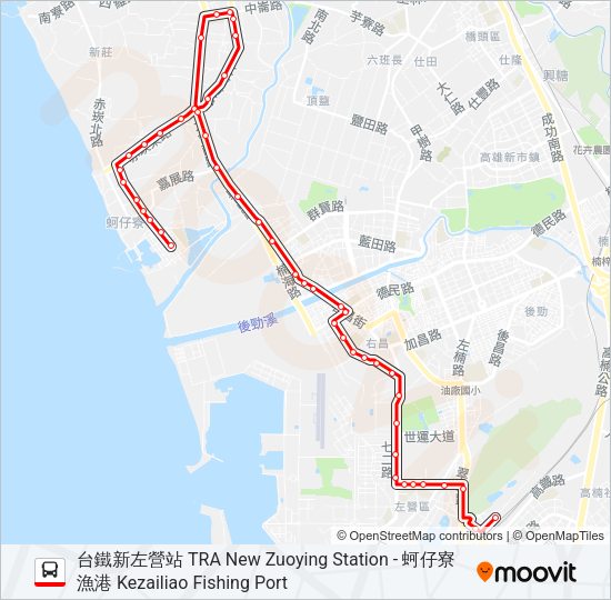 巴士紅53梓官幹線-副的線路圖