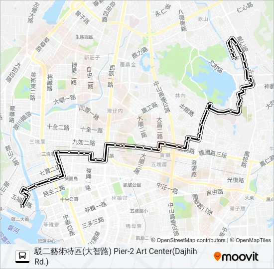 巴士60覺民幹線的線路圖