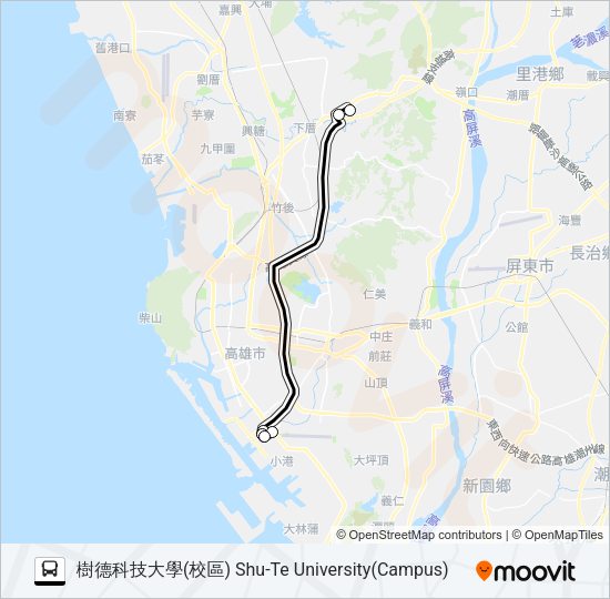 巴士E10(假日行駛)的線路圖