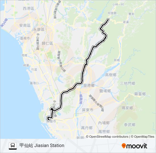 巴士E32高旗甲仙快線的線路圖