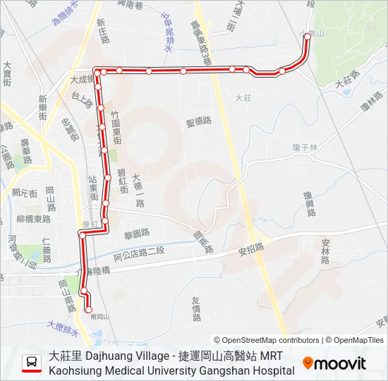 紅68A(延駛大莊里) Bus Line Map