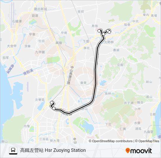 巴士E03A燕巢快線的線路圖