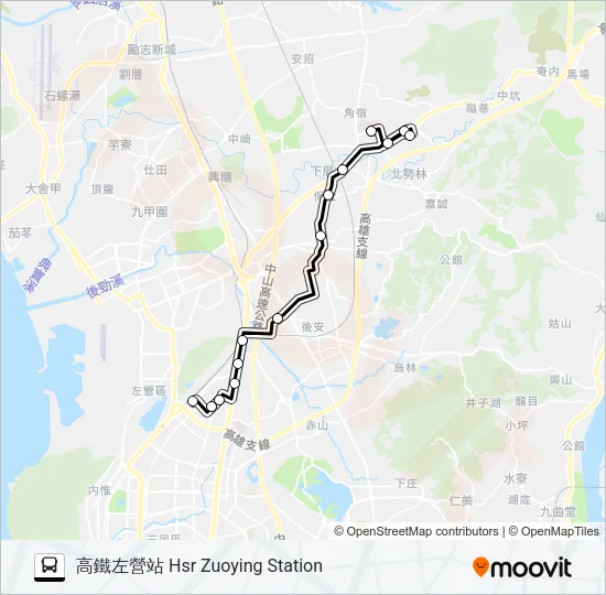 巴士E03B燕巢快線的線路圖