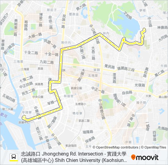 黃1 bus Line Map
