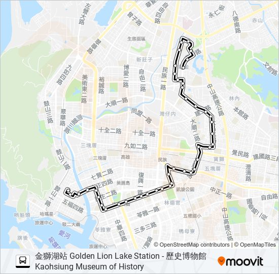 巴士77昌福幹線的線路圖