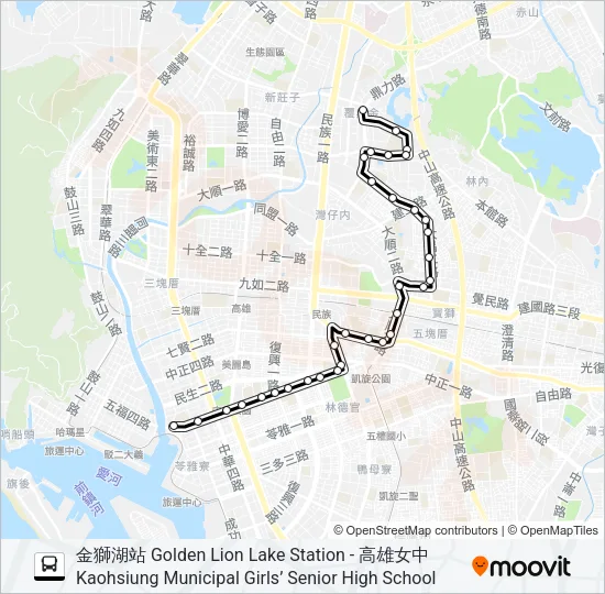 77昌福幹線(繞三民高中) Bus Line Map