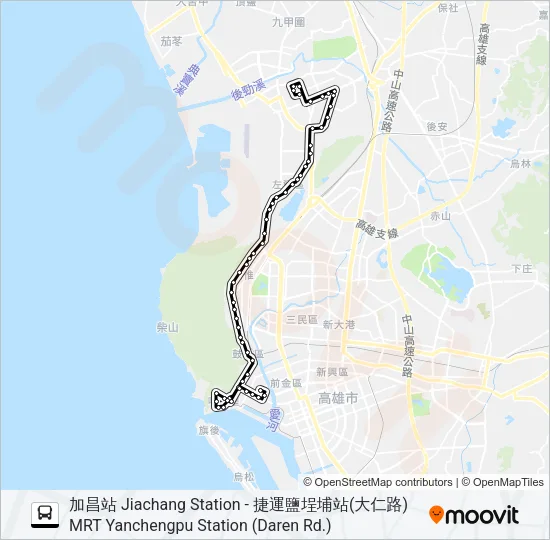 219A Bus Line Map