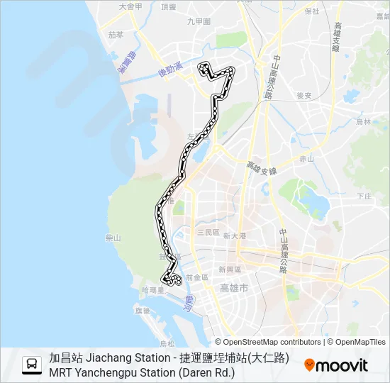 219A Bus Line Map