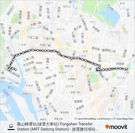 巴士88建國幹線的線路圖