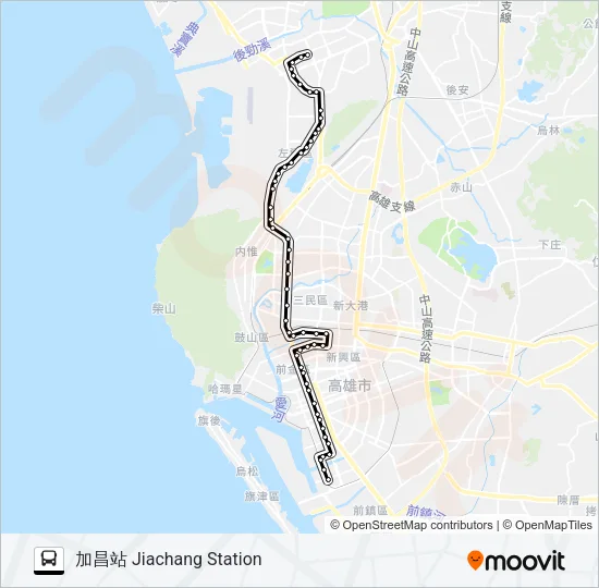 205中華幹線 Bus Line Map