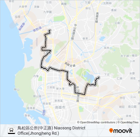 巴士217A新昌幹線的線路圖