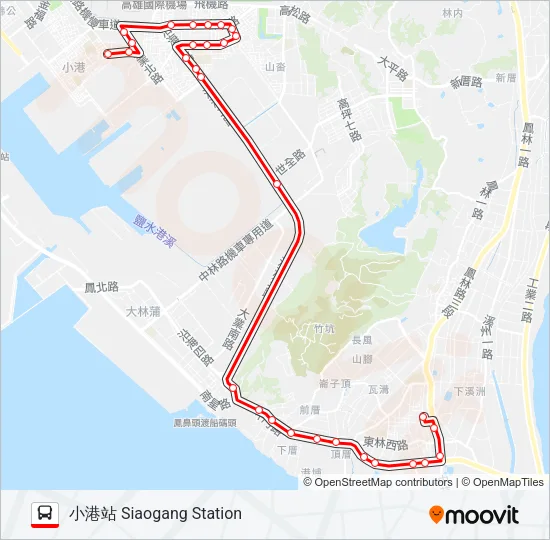 紅3C林園幹線(不經西溪里) Bus Line Map
