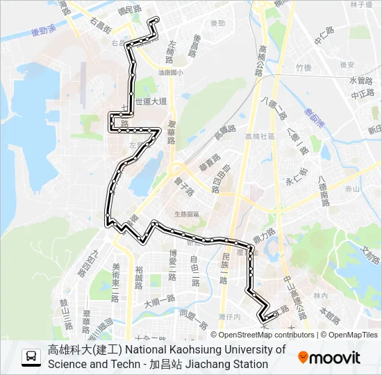 217D新昌幹線(高應大發車) Bus Line Map