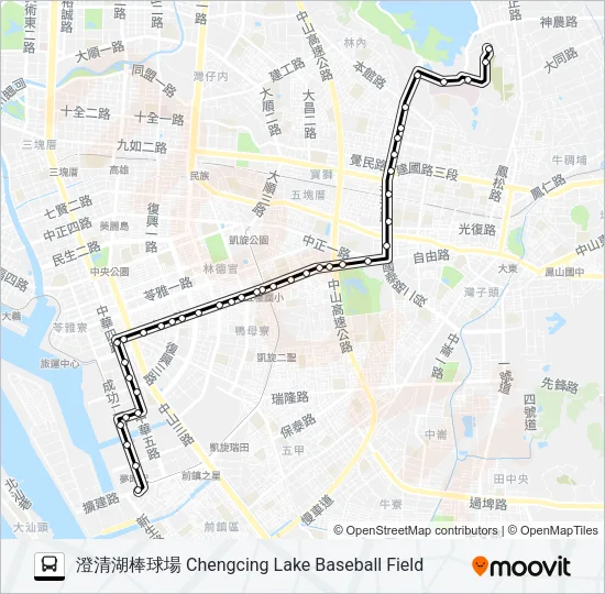70A三多幹線(部分延駛澄清湖) Bus Line Map
