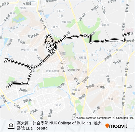 巴士95A的線路圖