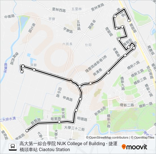 巴士95B的線路圖