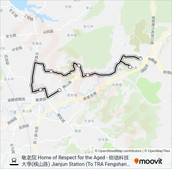 巴士H51的線路圖