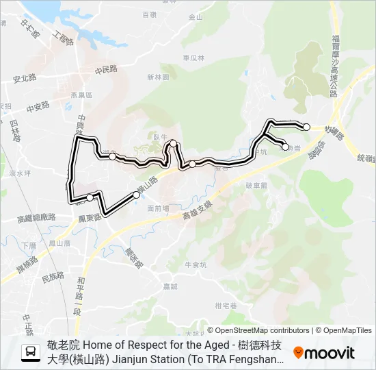巴士H51的線路圖