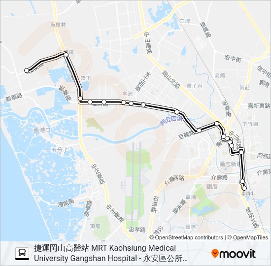 巴士永安線的線路圖