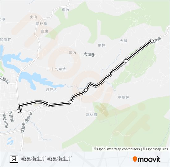 燕巢A bus Line Map