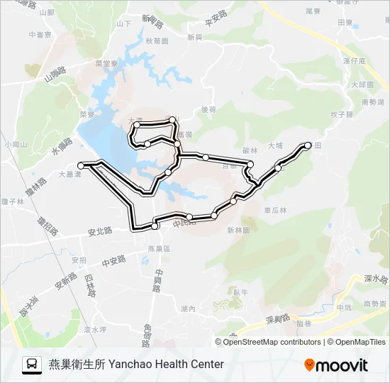 燕巢B Bus Line Map