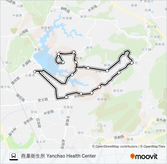 巴士燕巢B的線路圖