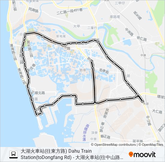 大湖線-海埔海山三興宮 bus Line Map