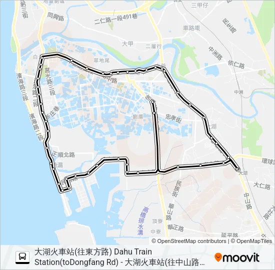 大湖線-海埔海山三興宮 Bus Line Map