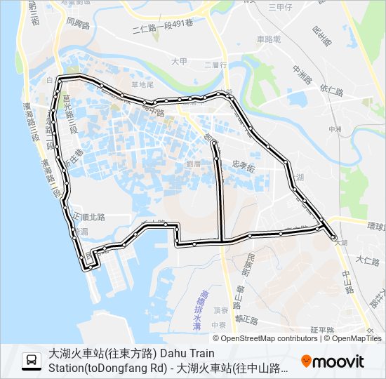 大湖線-海埔海山三興宮 bus Line Map