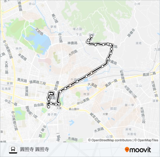 巴士23(部分延駛文山高中)公車式小黃的線路圖