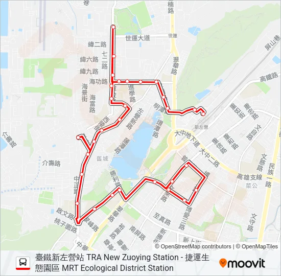 紅51B公車式小黃 Bus Line Map