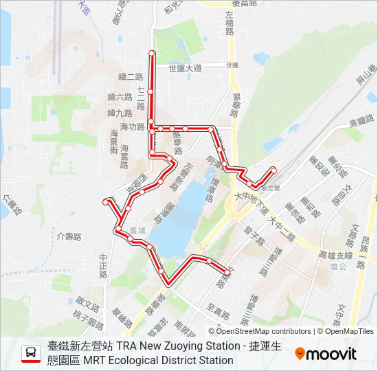 紅51B公車式小黃 Bus Line Map