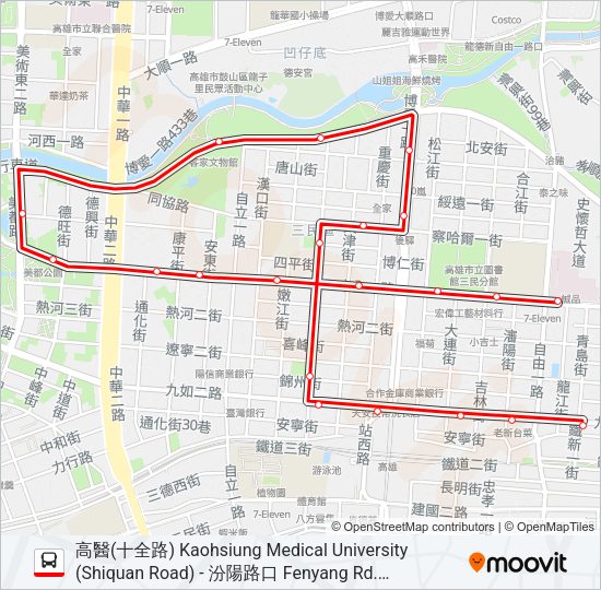 巴士紅28(繞中都濕地公園)的線路圖