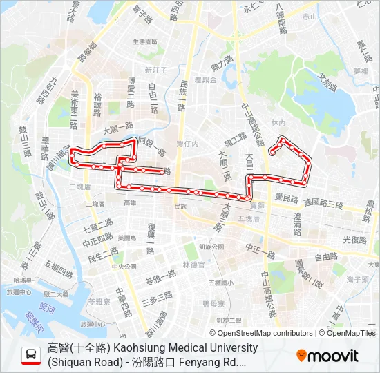 紅28(繞中都濕地公園) Bus Line Map