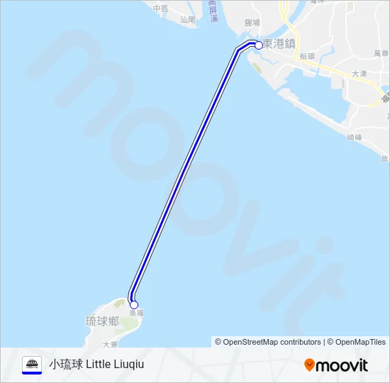 渡輪藍白航運的線路圖
