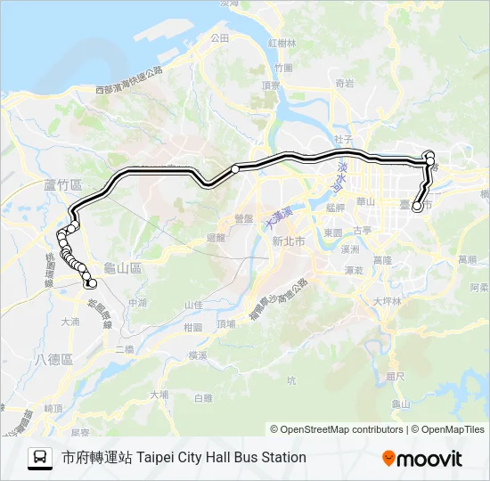 巴士9005A的線路圖