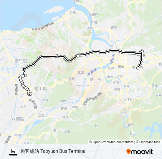 巴士9005A的線路圖