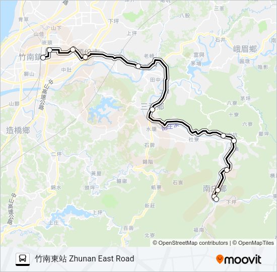巴士5805A的線路圖