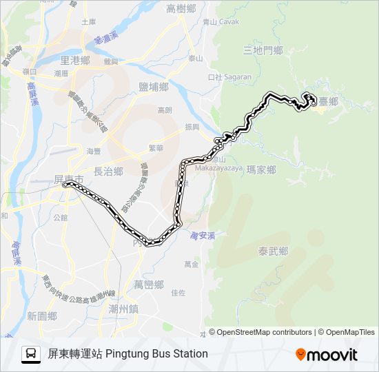 8233 bus Line Map