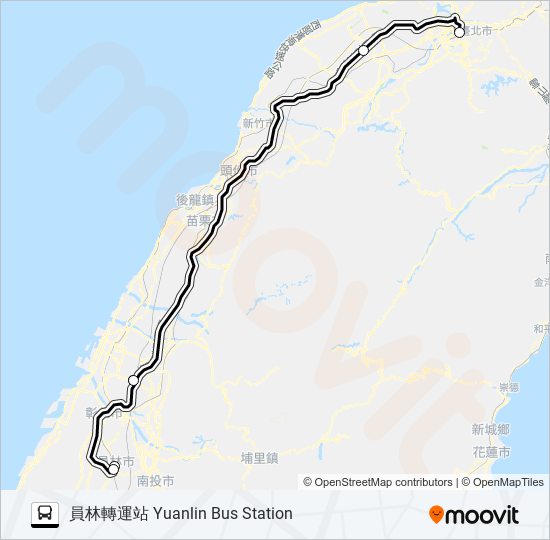 1616B bus Line Map