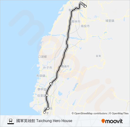 1625A bus Line Map