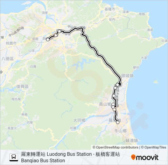 巴士1915A的線路圖